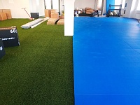 Монтаж татами с раскроем искусственной травы